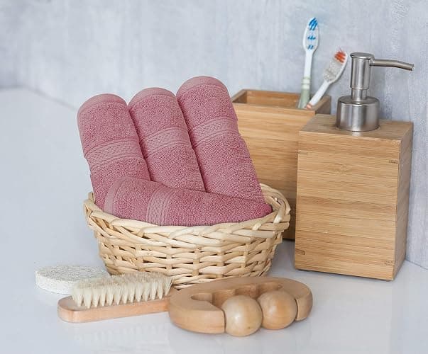 Utopia Towels 8 Piece Luxury Towel Set – Majestic Plush, Super Absorbent & Quicker-to-Dry, Thick 100% Ring Spun Cotton Towels for Bathroom, Spa & Hotel – 2 Bath, 2 Hand, 4 Washcloths, Pink thumbnail 4