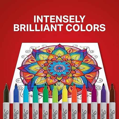 Sharpie Permanent Markers, Fine Tip, 12 Count - Quick Drying, Fade Resistant, Arts & Crafts, Desk, Office Supplies thumbnail 4