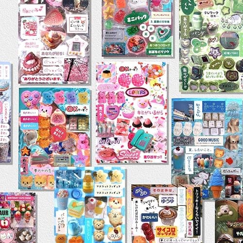 Tmtains 45 Sheets Japanese Sticker Book for Scrapbook 800+Pcs Heisei Retro Manga Style Korean Stickers for Journaling Aesthetic Japanese Sticker Book for Adults DIY Crafts Junk Journal Gifts (Memory) thumbnail 7