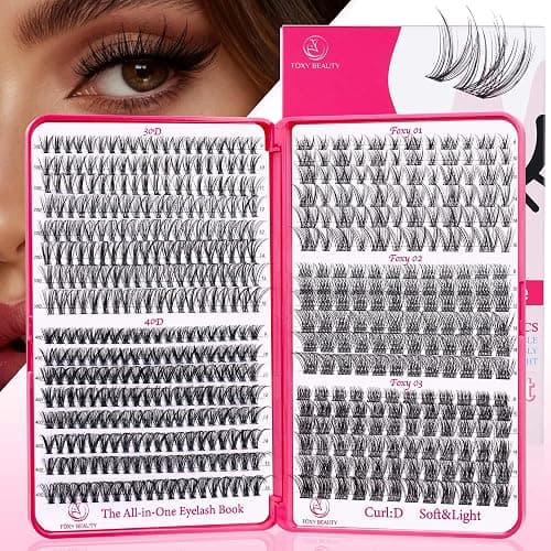 Lash Clusters Lash Clusters kit 536PCS Lashes 30D40D Lash Extension Kit Wispy Natural D Curl EyeLashes Clusters DIY At Home - Image 1
