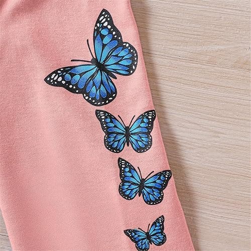 Toddler 2pc Jogging Sets Pullover Hoodies Sweatpants Cotton Outfits Baby Girls Bow Graphic Thick Hoodie Joggers Pants thumbnail 5