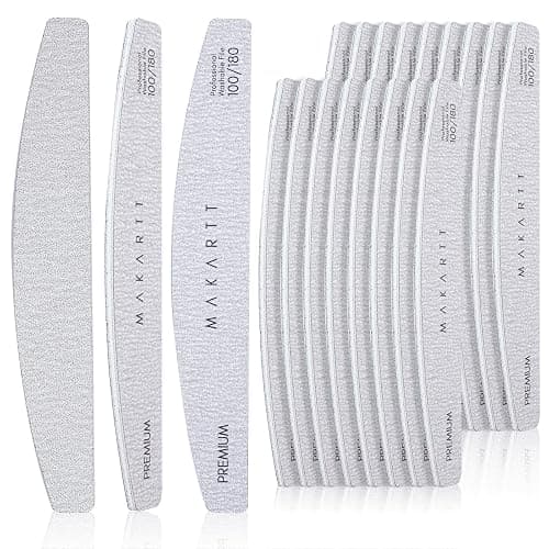 Makartt Nail File, 100/180 Grit 20 Pcs Nail Files for Natural Nails, Professional Strong Emery Boards for Nails Doubled Sides Washable Fingernail Files Manicure Tool Set - Image 1