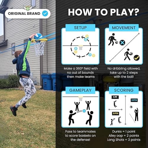 HALO BALL Portable Basketball Hoop with Adjustable Height - Play Floating Outdoor Yard Game at Beach, Lawn, Backyard, Pool, Grass - New Sport for Boys, Girls, Family - Image 1