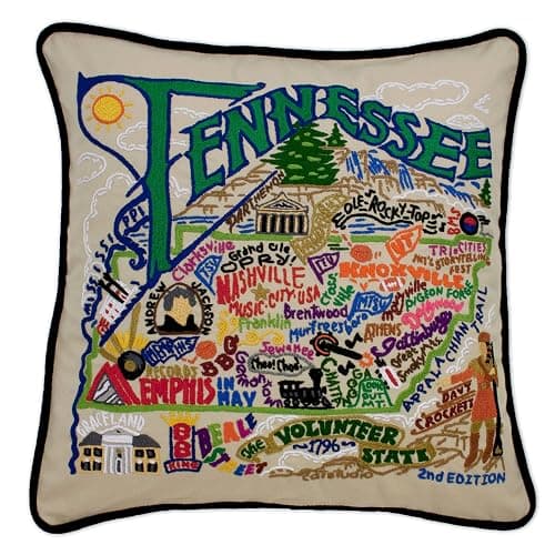 Catstudio Tennessee Hand Embroidered Decorative Throw Pillow - Image 1