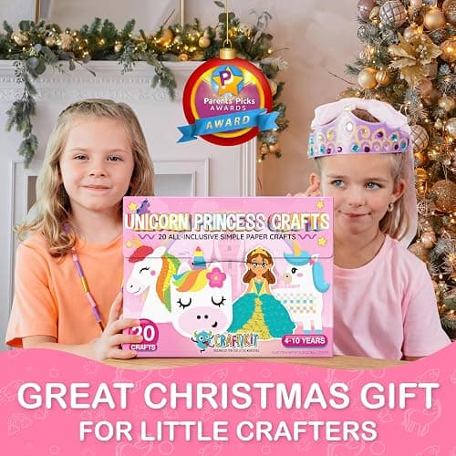 Craftikit® 20 Award-Winning Princess & Unicorn Crafts for Kids Ages 3-10 Years, All-Inclusive Toddler Arts and Craft Kits for Kids, Fun Toddler Craft Box for Girls in Preschool thumbnail 3