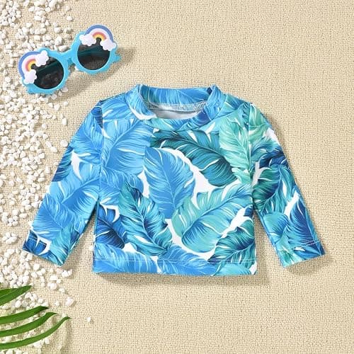 HINTINA Newborn Baby Girl Long Sleeve Swimsuit Bathing Suit with Hat thumbnail 5