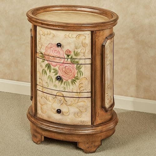 Touch of Class Delilah Oval Aged Walnut Wood Storage Cabinet thumbnail 2