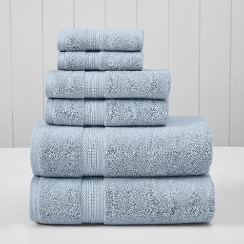 Modern Threads 6-Piece Rayon from Bamboo & Cotton Blend Towel Set - Ultra Soft & Absorbent, Dawn - Image 1
