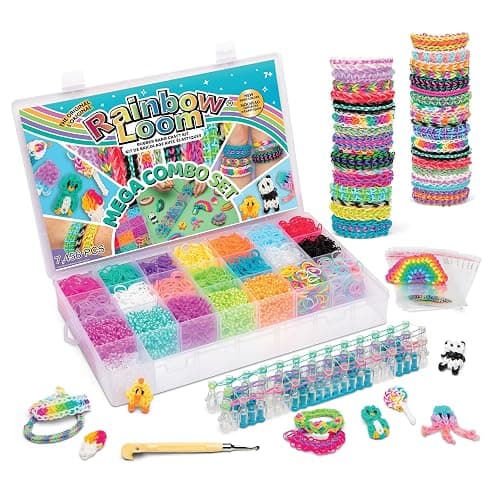 Rainbow Loom® MEGA Combo Set, Features 7000+ Colorful Rubber Bands, 2 step-by-step Bracelet Instructions, Organizer Case, Great Gift for Kids 7+ to Promote Fine Motor Skills - Image 1