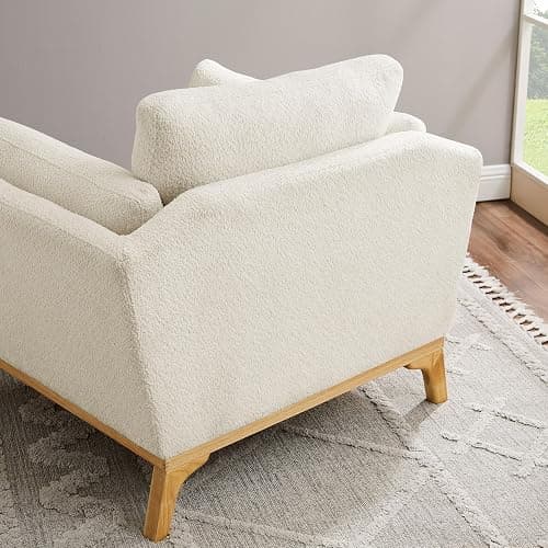 VANOMi Large-Sized Accent Chair, Thick Cushion Bedroom Reading Chair, Comfortable Living Room Single Sofa, Boucle Milky White thumbnail 6