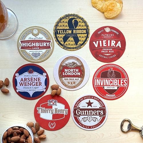 Arsenal Football Beer Mat Coasters - 8-Pack for Fans thumbnail 2