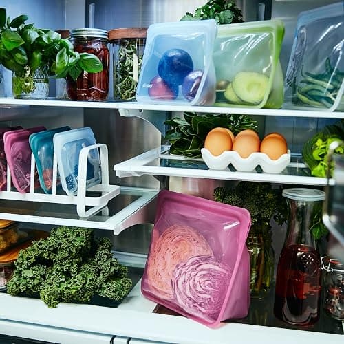 Stasher Premium Silicone Reusable Food Storage Stand-Up Bag Mega, Clear, Microwave, Sous Vide, Dishwasher, Oven and Freezer Safe, BPA Free, Leak-free, Eco-friendly, 104 Oz thumbnail 2