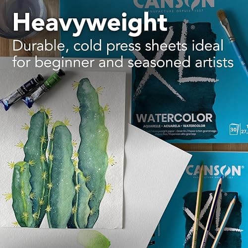 Canson XL Series Watercolor Pad, Heavyweight White Paper, Side Wire Binding, 30 Sheets, 9x12 inch thumbnail 4