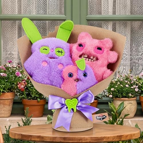 Fuggler Bouquets, 2 x 9 inch + 1 x 3.5 inch Plush Collectible Set (Rabid Rabbit, Sir Nobbynuts, Nobbybits) by ZURU – Funny Ugly Monster, Two Full-Size + One Mini, Gift for Collectors thumbnail 2