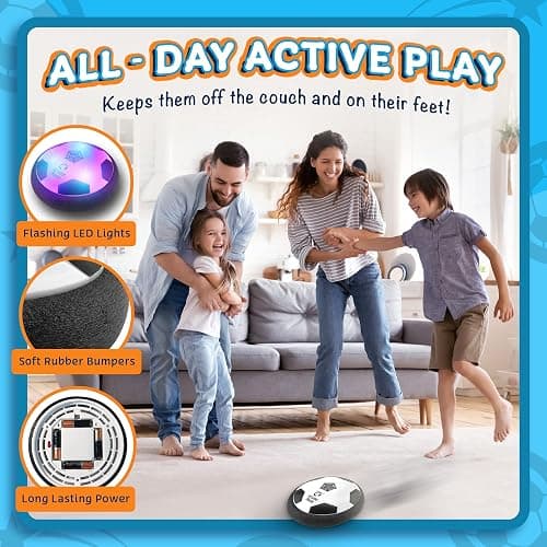 Let Loose Moose Hover Soccer Ball, Set of 2 LED Soccer Ball Toys, Gifts for 8 Year Old Boys, Indoor LED Floating Football for 7 Year Old Kids, Boy Birthday Gifts Age 4-6, 6-8, 8-12 Fun Sport Toy thumbnail 4