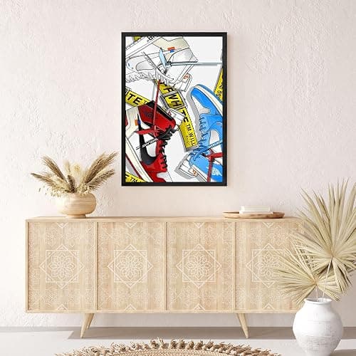 Hypebeast,AJ Shoe Poster Art Sports Themed Wall Art Boy Room, Hypebeast Shoe Poster, Shoe Shoe Box series Aesthetic Cool poster Teen Boy Men Room Dorm Bedroom wall decoration (Black Frame, 8" x 10") - Style6 - 10L" x 8W" thumbnail 3