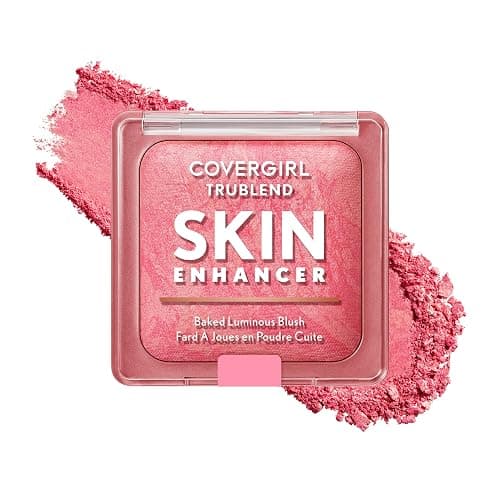 COVERGIRL TruBlend Skin Enhancer Baked Luminous Blush, with Hyaluronic Acid & White Rose Extract, Blends Seamlessly - Please Please Pink (Bright Pink with Light Swirls) - Image 1
