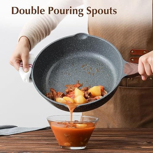 SENSARTE Nonstick Deep Frying Pan Skillet, 11-inch Saute Pan with Lid, Stay-cool Handle, Chef Pan Healthy Stone Cookware Cooking Pan, Induction Compatible thumbnail 2
