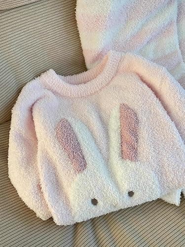 Vhitler Kawaii Cutecore Fuzzy Pajamas Fleece Set Lounge Fluffy Pj Sets Cute Sherpa Long Sleeve Top Pants Mathing Pajamas thumbnail 4