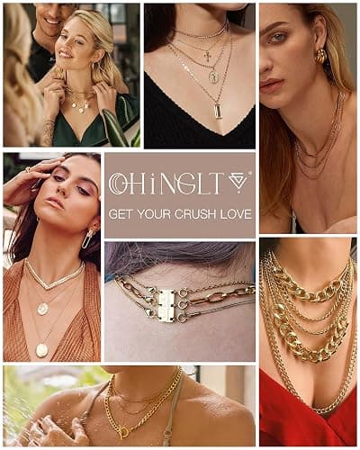 OHINGLT Lucky Necklace Layering Clasps Separator for Stackable,14K Gold and Silver Plated Multiple Necklace Clasps for Women thumbnail 6