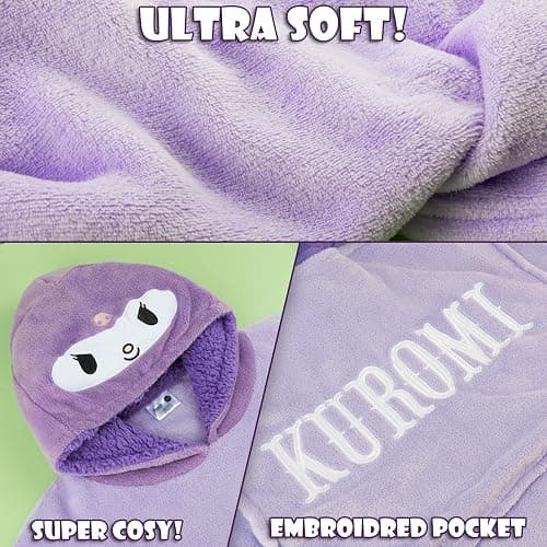 Hello Kitty Blanket Hoodie for Women Teens Wearable Blanket Sherpa Lined Fleece thumbnail 5