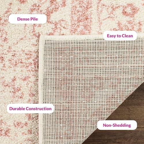 SAFAVIEH Adirondack Collection Area Rug - 5'1" x 7'6", Ivory & Rose, Distressed Vintage Floral Design, Non-Shedding & Easy to Clean, Ideal for Living Room, Bedroom, Dining Space (ADR109H) thumbnail 7
