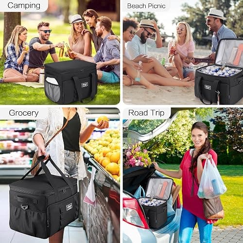 SUNUP 48 Cans Soft Sided Insulated Cooler Bag, Collapsible Large Lightweight Ice Chest, Portable Leak-Proof Cooler for Travel, Camping, Beach, Grocery thumbnail 7