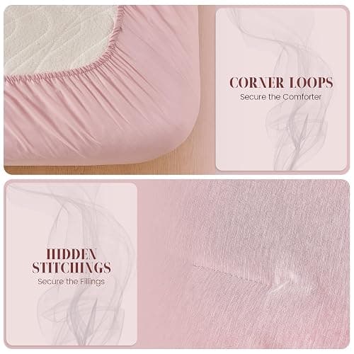 DECMAY Pink Twin Comforter Set for Girls 5 Piece Bed in a Bag Twin | Cationic Dyeing, Soft Lightweight Twin Bedding Set with Sheets, Pillowcase, Pillow Sham, All Season Bed Set for Girls thumbnail 4