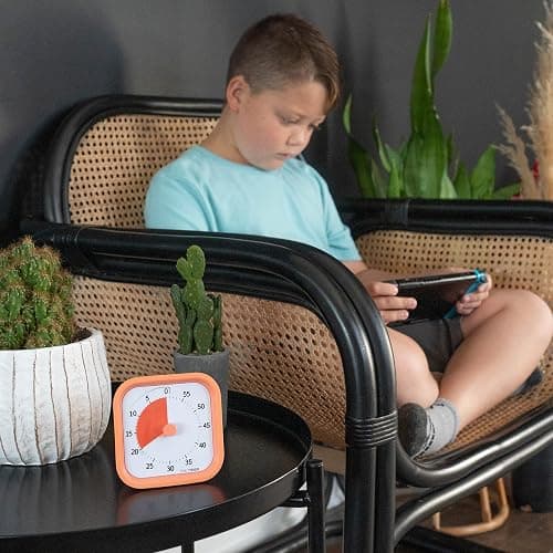 TIME TIMER Home MOD - 60 Minute Kids Visual Timer Home Edition - For Homeschool Supplies Study Tool, Timer for Kids Desk, Office Desk and Meetings with Silent Operation (Dreamsicle Orange) thumbnail 3