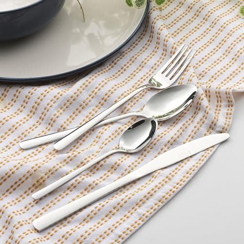 Russell Hobbs RH00023 24 Piece Cutlery Set – Vienna Stainless Steel Flatware Service for 6 People, Knife & Fork Silverware, Dishwasher Safe Knives Forks Spoons, Mirror Polish Finish, Home/Restaurant thumbnail 6