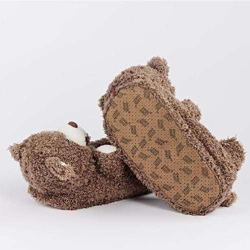 ooohyeah Women's Animal Plush Slippers | Cute Cozy Fuzzy House Shoes, Non-Slip Sole, Warm Indoor Bedroom Shoes for Home, Gift Choice thumbnail 3