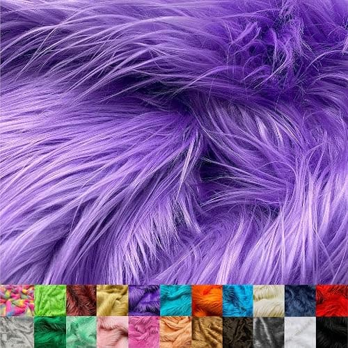 Ice Fabrics Faux Fur Fabric by The Yard - 60 Inches Wide Super Soft and Fluffy Shaggy Mohair Fur Fabric for Costumes, Apparel, Rugs, Pillows, Decorations and More - Lavender - Half Yard - Image 1