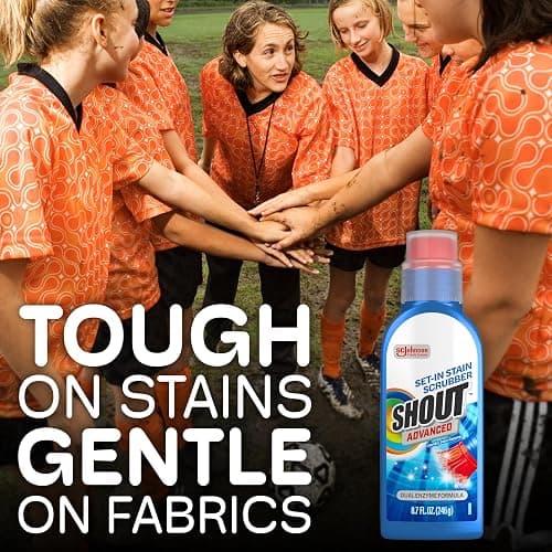 Shout Advanced Stain Remover Gel for Clothes Laundry, Ultra Concentrated Gel with Built-in Scrubber Brush for Deep Set-In stains, 8.7oz thumbnail 6