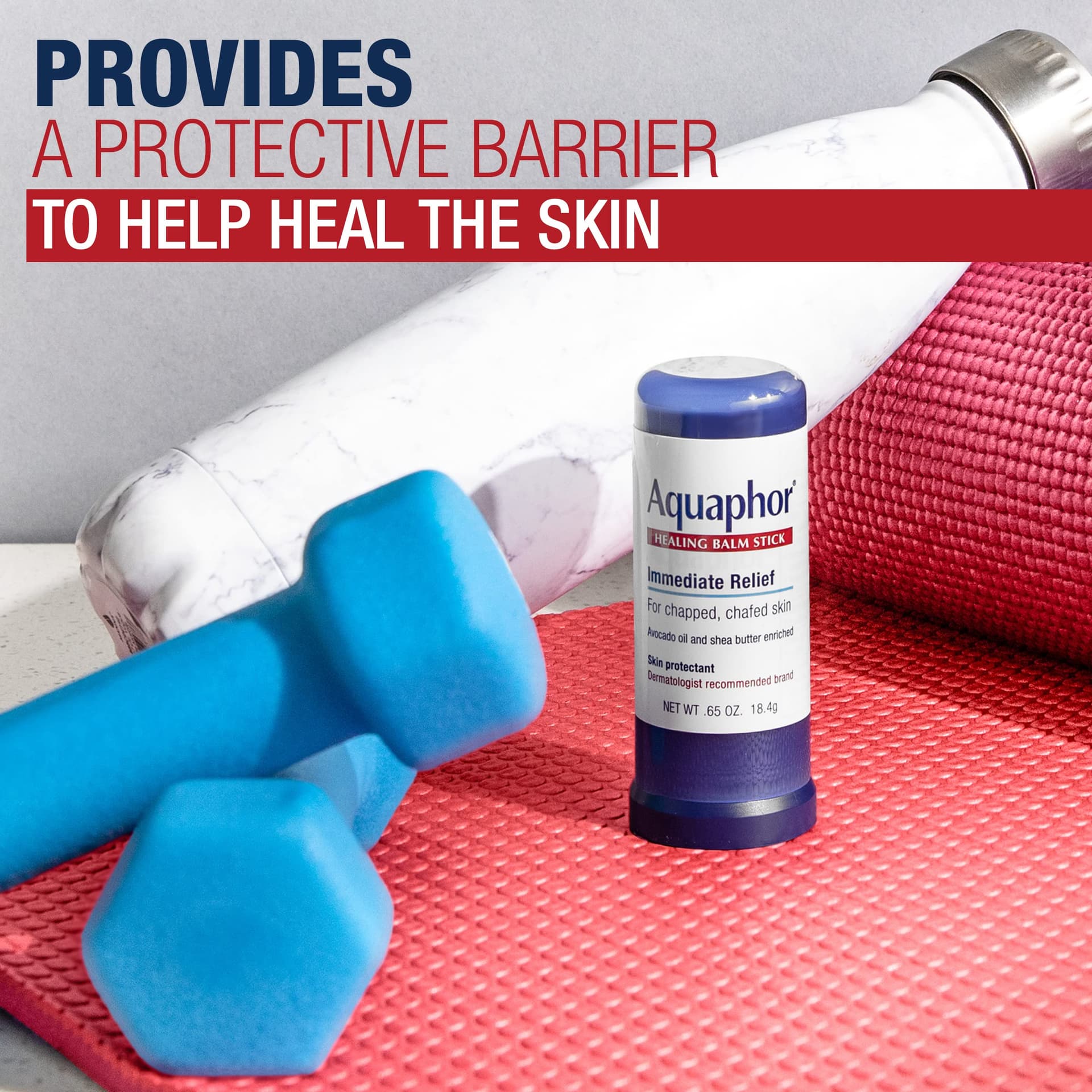 Aquaphor Healing Balm Stick, Skin Protectant with Avocado Oil and Shea Butter, 0.65 Oz Stick thumbnail 5