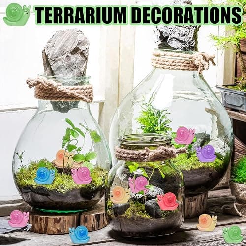 Yuronam 50 PCS Luminous Mini Snail Miniature Snails Glow in The Dark Tiny Snail Figurines for Garden Miniature Moss Landscape Decoration (Multi Colors) thumbnail 5