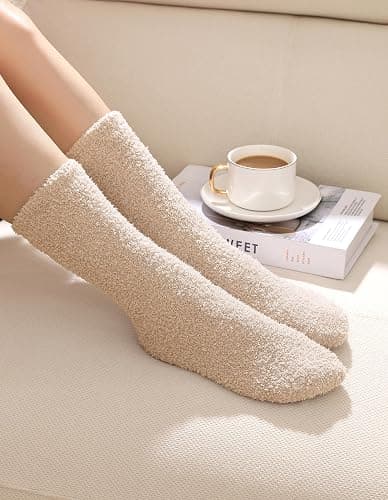 Litfun Fuzzy Socks for Women Cozy Fluffy Winter Warm Sleep Socks Super Comfy and Soft thumbnail 4