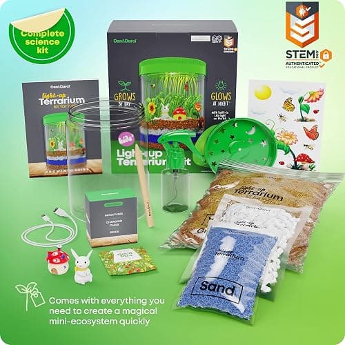 Dan&Darci Light-Up Terrarium Kit for Kids - STEM Science Kit - Educational DIY Toy for Boys & Girls - Birthday Craft Project Idea for Ages 6 7 8 9 10 11 12 Year Old thumbnail 7