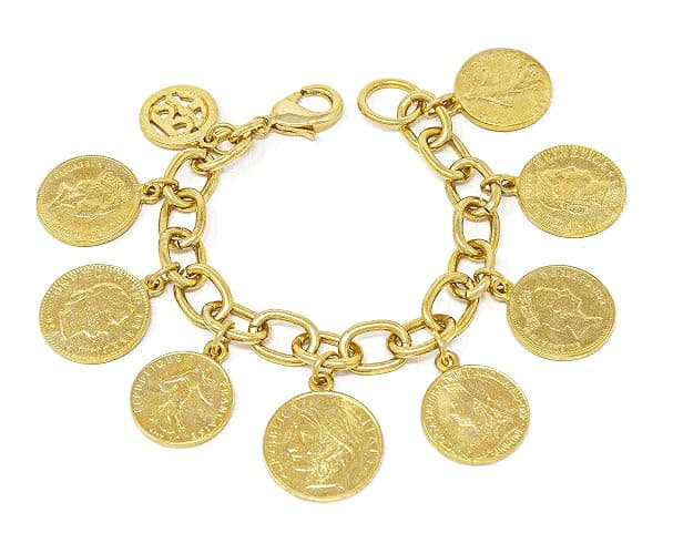 24k Gold Plated "Moroccan" Coin Vintage Bohemian Statement Jewelry Collection - Image 1