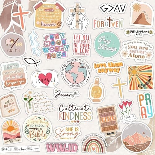Puraesla 225 PCS Christian Bible Verse Stickers – Inspirational Journaling & Study Stickers for Water Bottles, Laptops, Notebooks & Scrapbooking – Waterproof thumbnail 3