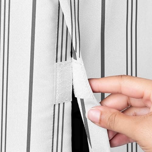 Sweet Jojo Designs 48in. Large Dog Crate Cover (White and Grey Stripe) Pet Cage, Kennel Covers (Modern, Neutral, Contemporary, Striped, Elegant, Pinstriped, Minimalist, Gray Stripes) thumbnail 4