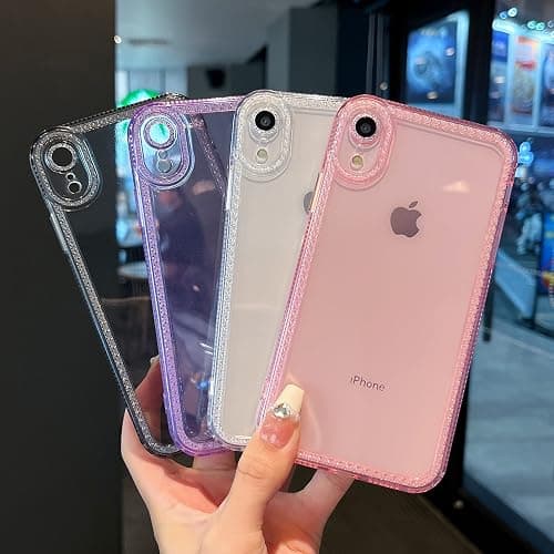 ZTOFERA Designed for iPhone XR 6.1 inch,Sparkly Cute Clear Case for Women Girls,Glitter Bling Flexible Soft TPU Silicone Bumper Protective Cover for iPhone XR,Clear thumbnail 6