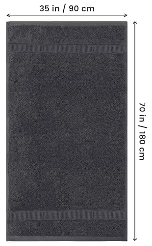 Utopia Towels Jumbo Bath Sheet 2 Piece, 600 GSM, 35 by 70 Inches, 100% Ring Spun Cotton, Absorbent and Quick Dry Extra Large Bath Towel, Grey thumbnail 3