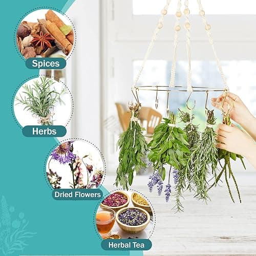 2pack Herb Drying Rack With 20pcs Golden Herb Dryer Hooks, Golden Color thumbnail 4