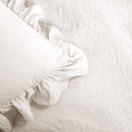 Lush Decor - Comforter Set, Soft Ruffled Bedding with Matching Sham, Cozy Essentials, Elegant Bedroom Decor (Reyna White, Twin XL) - Twin XL - White thumbnail 4