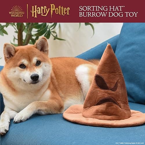Harry Potter House Sorting Hat Burrow Pet Toy | Dog Toy Sorting Hat with House Plush Removable Parts | Sorting Hat Burrow Toy for Dogs | Crinkle Dog Toy, Dog Chew Toys thumbnail 2