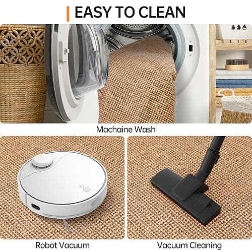 HOMEK Kitchen Rugs and Mats Non Skid Washable [2PCS] (17.3" x 30"+ 17.3" x 48"), Absorbent Kitchen Floor Mats, Boho Cotton Kitchen Runner Rugs Comfort Standing Mat for Sink Hallway Laundry thumbnail 4
