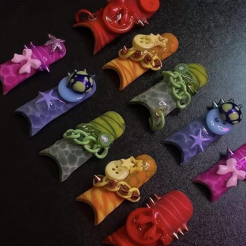 3D Buttons Gel Nail Art Mold Silicone Tools Nails Women DIY Manicure Design Multiple Shapes Button Small Model Resin Buckle Gel Molds for Accessories Supplies thumbnail 3