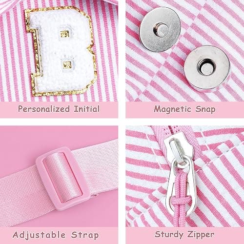 QLOVEA Birthday Gifts for Kids, Small Sling Bag, Birthday Gifts for 2 3 4 5 6 7 Year Old Girl Kids Pink Initial Sling Bag Fanny Packs Bags for Girls Sister Daughter Wife (Pink B) thumbnail 8