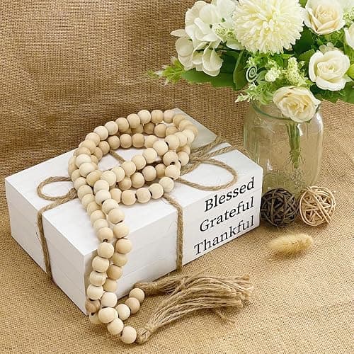Decorative Books for Home Decor,Faux Books for Decoration,Rustic Farmhouse Decor,Farmhouse Shelf Decor,Decor Books for Coffee Table,Fake Books,with Wooden Bead String Tassel 58 in thumbnail 4