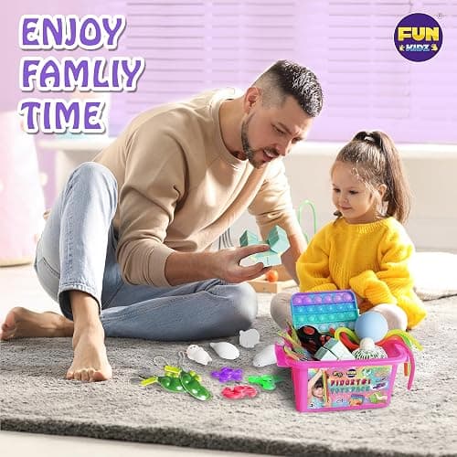 Fidget Box for Girls Boys, FunKidz Mystery Sensory Fidget Pack Toys for Stress Relief Kids Party Favors Gift Classroom Prizes Travel Camping with Portable Case thumbnail 5